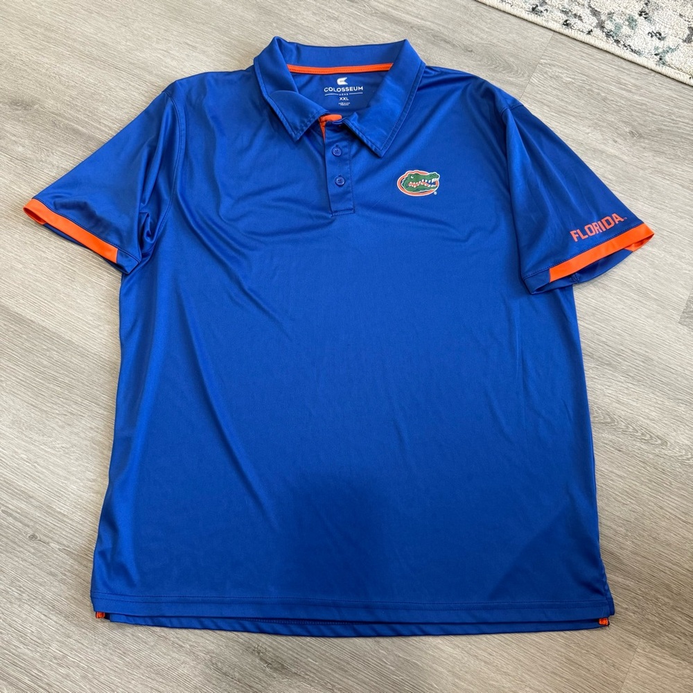 Colosseum Men's Florida Gators  Blue Polo with Orange Details